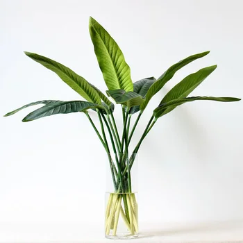 

Artificial Flower Leaf Bird of Paradise Leaf Fake Flowers Simulation Plants Home Decor Fake Leaves Decoration PU Real Touch