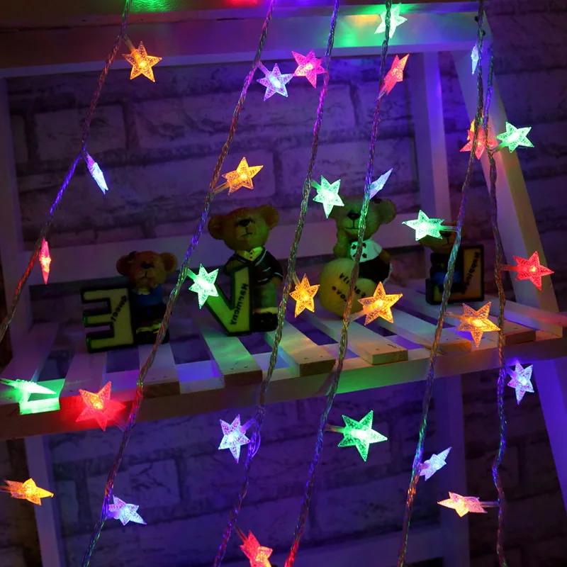 Светодиодный светильник в виде звезд на батарейках, рождественские украшения на День святого Валентина, рождественские украшения для свадебной вечеринки