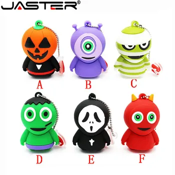 

JASTER Fashion new products horrific ghost USB Flash Drive Pen drive cartoon U disk memory stick 32gb/16gb/8gb4gb Halloween gi