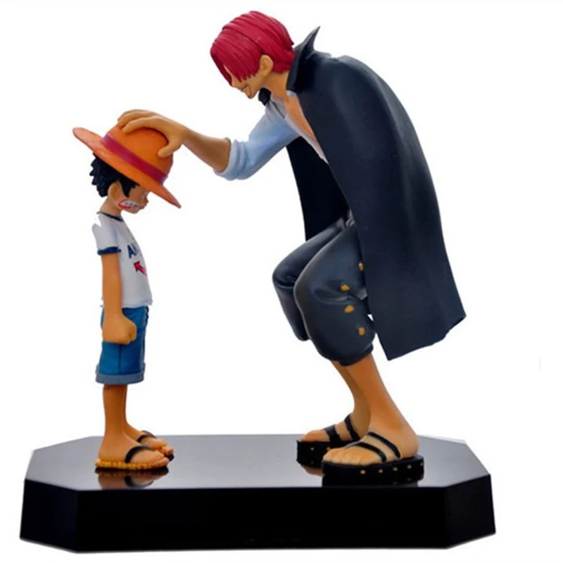 

2019 18cm One Piece Anime Action Figures Straw Hat Luffy Shanks Red Hair figure Ornaments Gift Doll Toys Child Luffy Models Pvc
