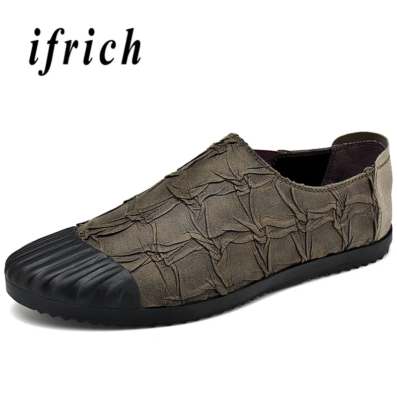 

New Young Casual Footwear Men Comfortable Driving Shoes for Male Weight Light Casual Loafers Shoes Young Khaki Brown Flats Shoes