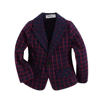 

new arrival soft knitted cotton 100% plaid blazer for toddler girl BG151201F
