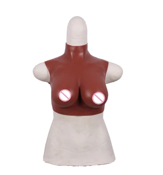 

Artificial Fake Boobs Hight Colllar Sexy Silicone Breast Forms Enhancer for Crossdresser Transgender Shemale Ajusen Cosplay