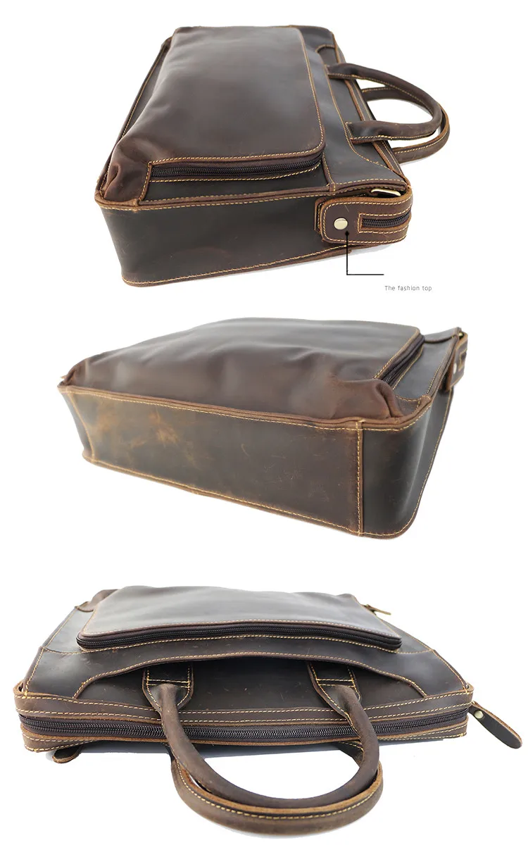 Crazy horse кожа мужские портфели поперечное сечение Бизнес сумка для ноутбука сумка на плечо Мужская Натуральная кожа портативный портфель