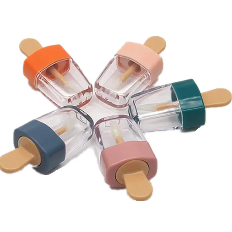 

Plastic Empty Lip Gloss Tube Cosmetic Ice Cream Transparent Lip Balm Bottle Clear Containers Cream Jars DIY Make Up Tool 5pcs