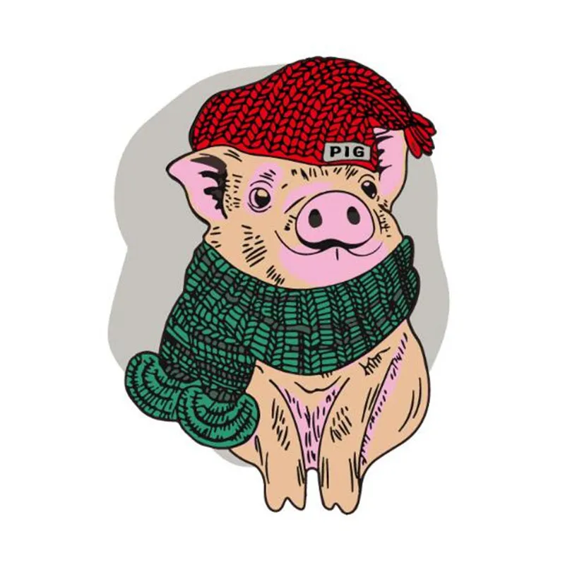 

ShinEquin Biker Patch deal with it Clothes Heat Transfer Printing Sweet Pig Iron on patches for clothing girl Diy PVC Stickers