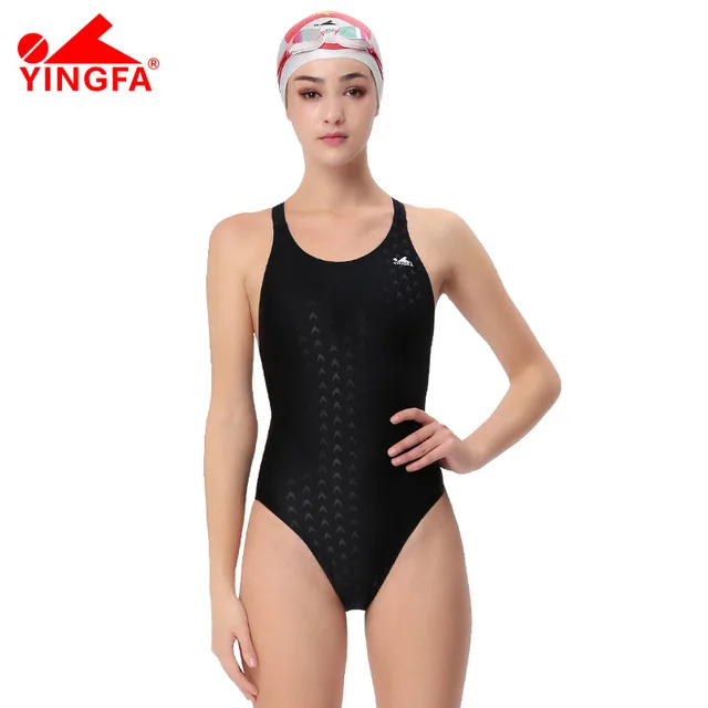 

Yingfa fina approved one piece training competition waterproof sharkskin resistant women's swimwear plus size bathing suits