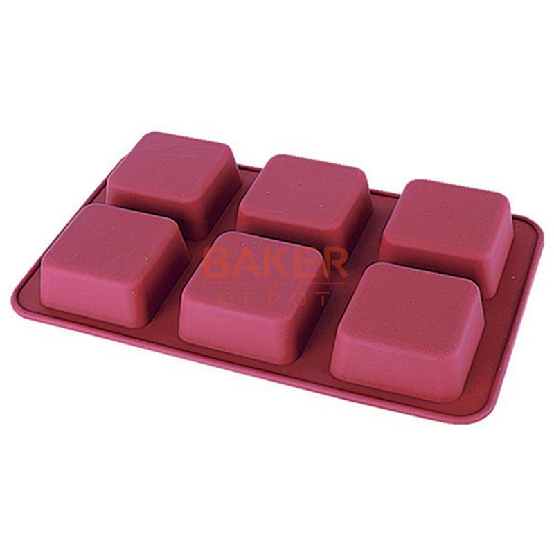 

Silicone bakeware 6 with square handmade soap mold jelly pudding mold CDSM-291