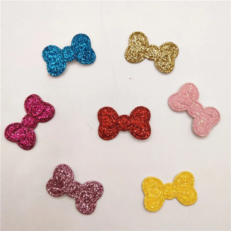 

80Pcs Mixed Colors Glitter Bowknot Felt Fabric Patch DIY Cloth Appliques/Craft Wedding decoration