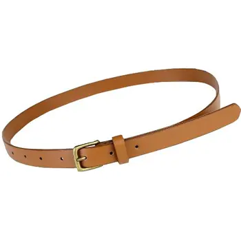 

Girls Ladies Skinny Slim Narrow Belt Dress Belt - Tan
