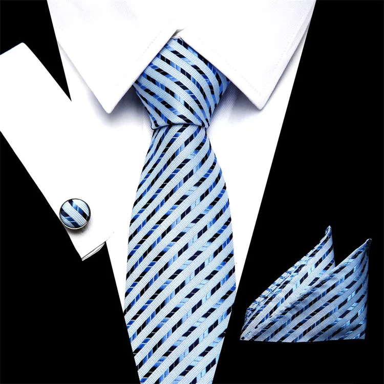 Подарочная упаковка мужской брендовый Роскошный Галстук Свадебный квадратный Карманный мужской галстук шелковый галстук набор запонки платок