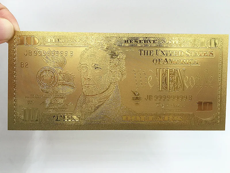 Американские долларовые банкноты из золотой фольги американская банкнота 10 USD