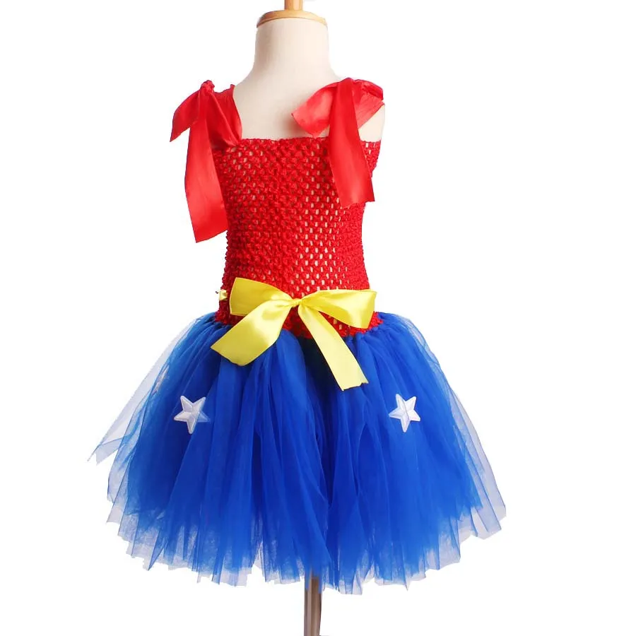 Superhero Wonder Woman Girl Tutu Dress Kids Halloween Dress Up Cosplay Costume Baby Birthday Gift Photo Props (9)