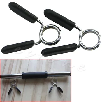 Günstig Standard 2x25mmBarbell Gym Gewicht Bar Hantel Lock Frühling Kragen Clamp Clips