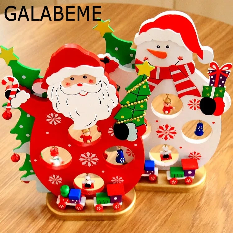 Galabeme 1 компл. DIY деревянный Санта Клаус Новогоднее украшение центральные орнамент