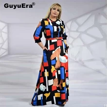 Best Price GuyuEra African Women's Dresses Digital Print Round Neck Medium Sleeve Short Dress Best Price GuyuEra African Women's Dresses Digital Print Round Neck Medium Sleeve Short Dress