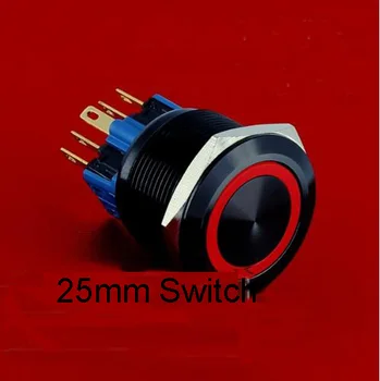 

25mm red Ring Illuminated Momentary or self locking1NO1NC Anti-vandal Metal Electric Car Switch