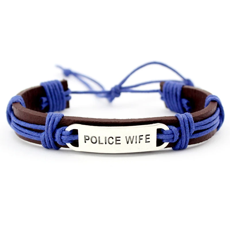 Горячая Распродажа, мужские кожаные браслеты с изображением Эйфелевой башни, полиции, пожарных мама, жена, наручники для женщин