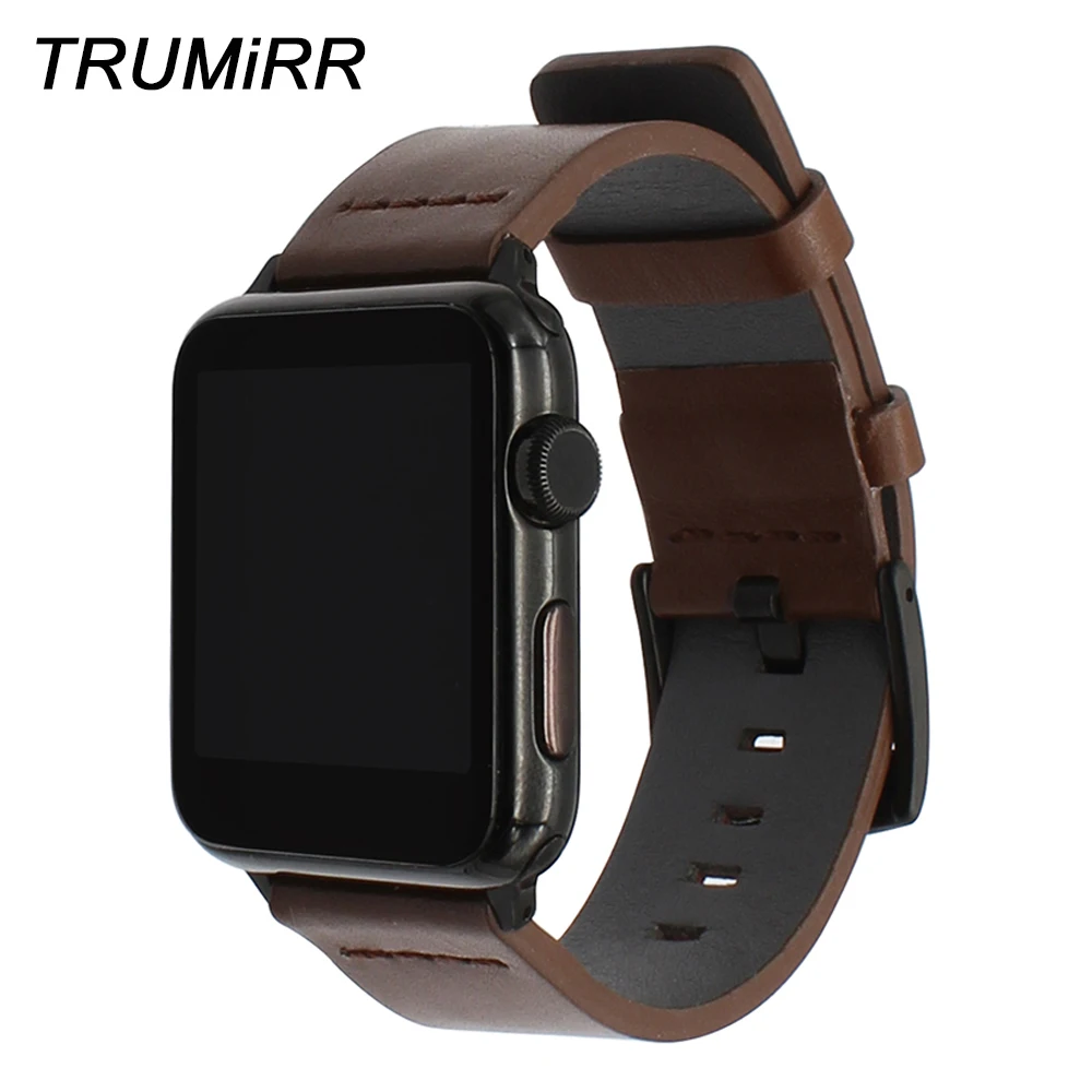 Skup Włoski oleisty skórzany pasek do zegarka iwatch Apple Watch 38mm 40mm 42mm 44mm seria 5 4 3 2 1 pasek do zegarka stalowa zapięcie bransoletka z paskiem