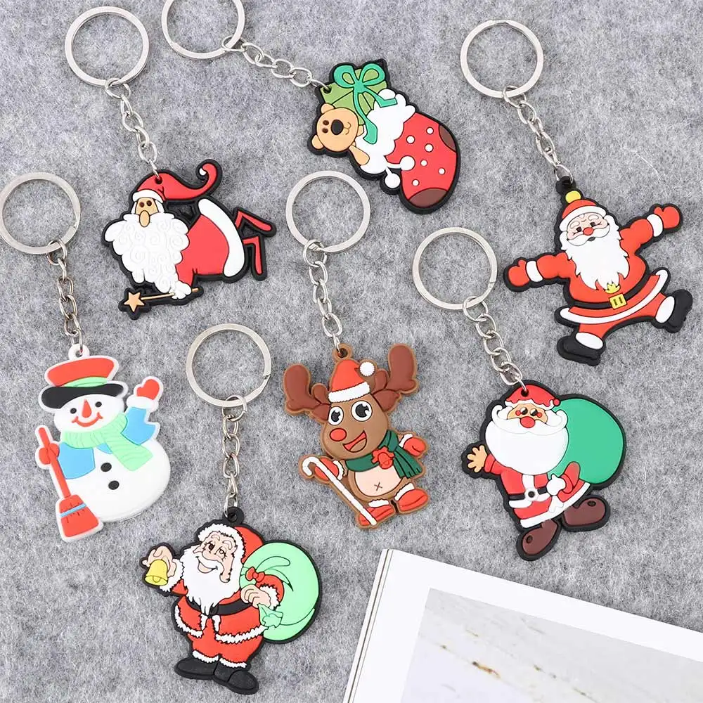 

1Pc Mini Father Christmas Tree Decorations Car Keychains Santa Claus Keyfob Car Keyring Car Interior Accessories