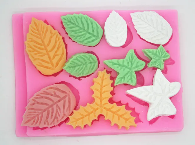 diy soap making tool Different leaf silicone mold chocolate cake decoration molds gypsum aromatherapy pendant mold