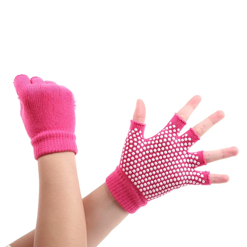 1 пара перчатки для йоги, занятий фитнесом, хлопковые тренировочные перчатки, Нескользящие, дышащие, спортивные перчатки для бега, унисекс, пилатес - Цвет: RW