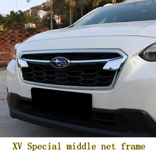 MONTFORD For Subaru XV Impreza 5-door 2017 2018 2019 ABS Chrome Exterior Front Middle Grille Grill Cover Trim Frame Decoration