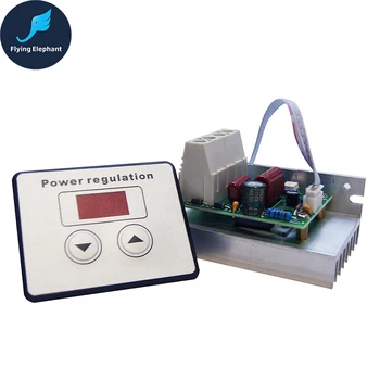

AC 220V 10000W 80A Digital Control SCR Electronic Voltage Regulator 10-220V Speed Control Dimmer Thermostat + Digital Meters