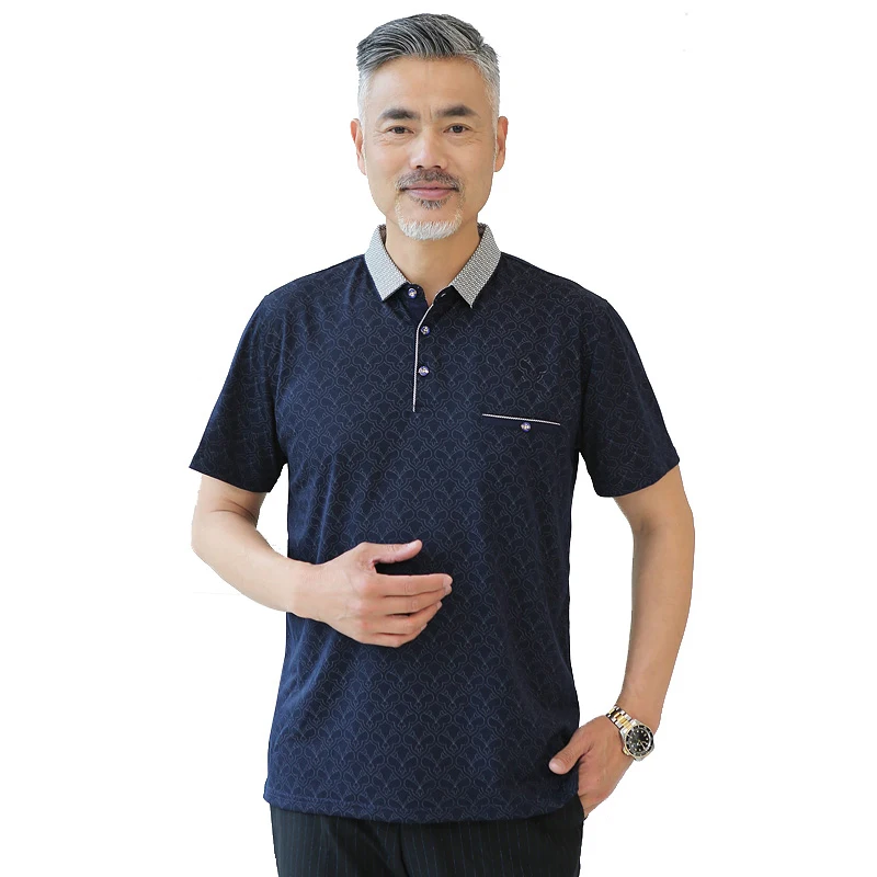 

Man Summer Blouse Male Elegant Floral Printing Tops Wine Red Navy Blue Dark Green Turn Down Collar Shirts Men Simplicity Blouse