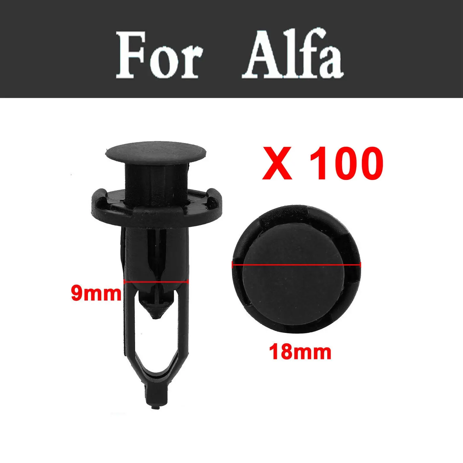 100Pcs Fit Plastic Car Styling Bumper Fender Push Clips Rivets Retainer For Alfa Romeo Disco