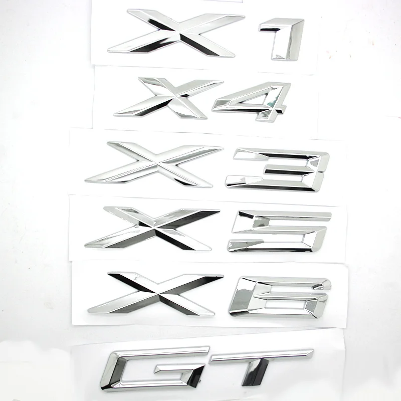 

50pcs Chrome Black Matt Letter ABS Boot GT Car Styling Badges Emblem Sticker Shipping Free