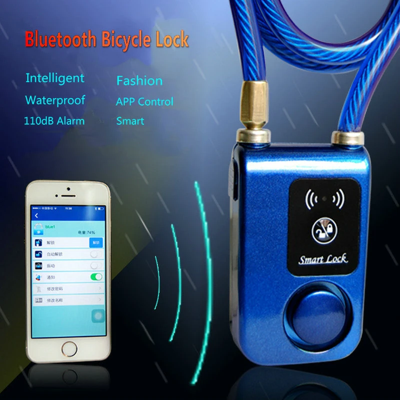 Bluetooth Smart Lock Bike Chain With Anti-Theft Alarm 110dB Phone App Control