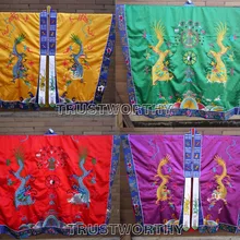Унисекс красный/желтый/зеленый/Фиолетовый Вышивка Taoism-power одежда Taoist костюмы tai chi robeunior боевые artscassock одежда