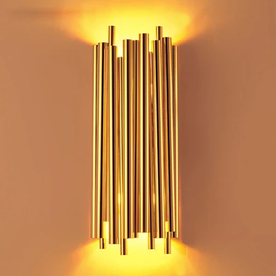 Дизайн Брубек настенный светильник роскошный золотой алюминиевый трубчатый промышленный настенный светильник для дома светодиодный настенный светильник с аппликацией Murale - Цвет абажура: Electrophoretic Gold