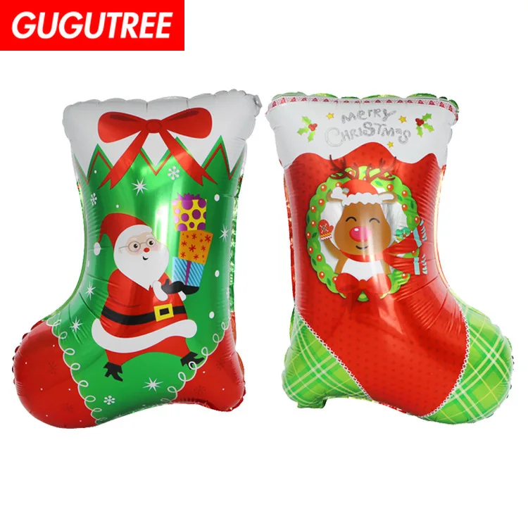 

GUGUTREE PARTY 62x46cm green red Santa stocking foil ballon wedding event christmas halloween festival birthday party HY-235