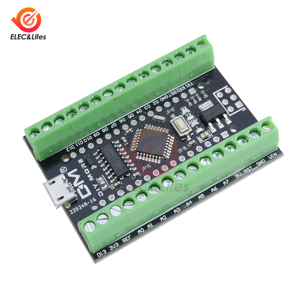 CH340 NANO V3.0 ATMEGA328P CH340G nano 3,0 V3 контроллер 2 в 1 микро USB терминал щит адаптер плата расширения для Arduino