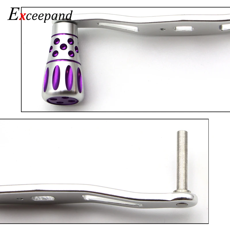 Exceepand 4 Ball Bearings Purple Fishing Reel Handle for Abu Garcia Daiwa Baitcasting Reel Grips