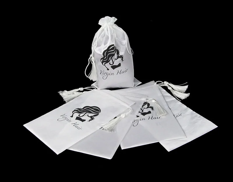 10 шт белые натуральные волосы упаковочная сумка с шнурком пучки для наращивания