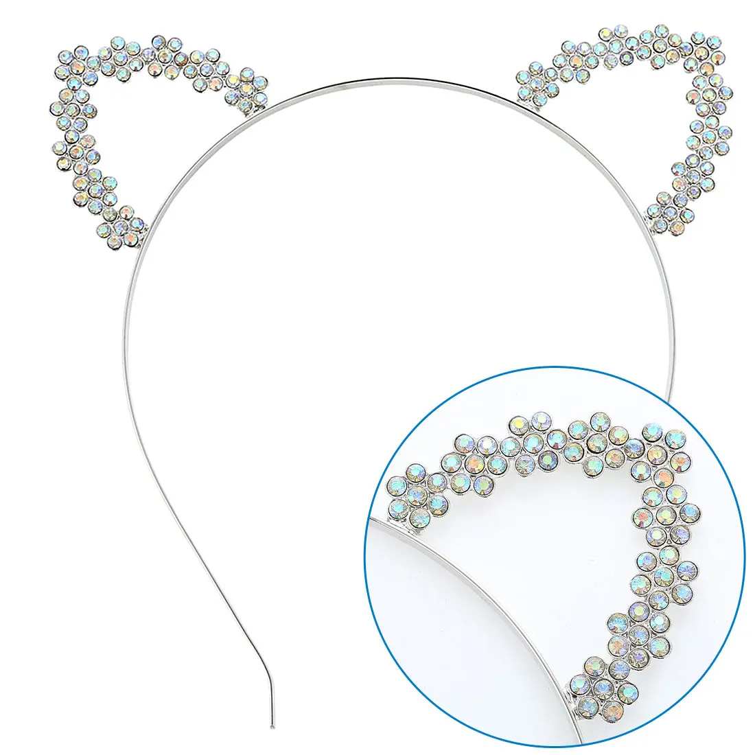 

Fashion Cute Cat Ear Hairbands For Girls Metal Rhinestone Headband Lovely Hair Accessories