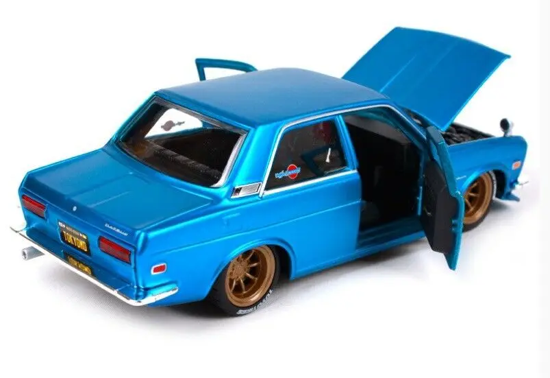 Maisto 1:24 1971 Datsun 510 Синий литой под давлением модель гоночный автомобиль Транспортное средство игрушка Новинка в коробке