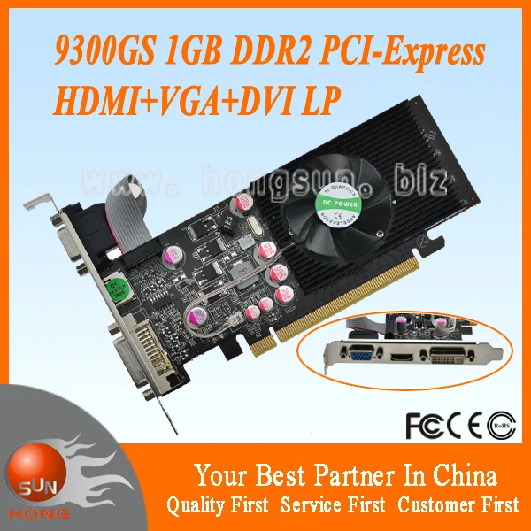 Дешевые графическая карта NF 9300GS 1 ГБ DDR2 pci разрядный Express 16X микро hdmi DVI падения