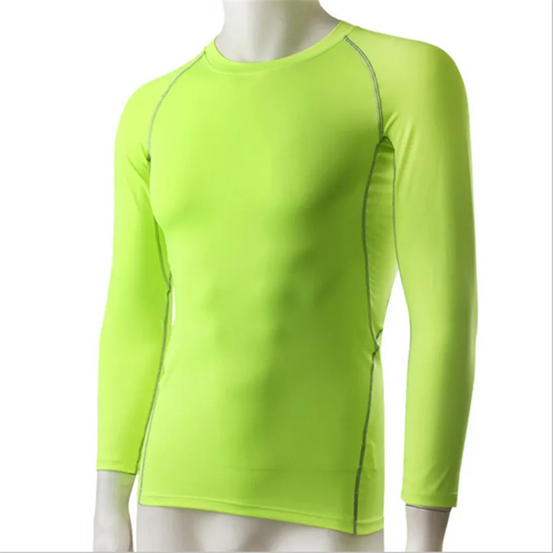 Mens Turtle Neck Mesh Black Green Compression Long Sleeve Sports Base Layer Gym