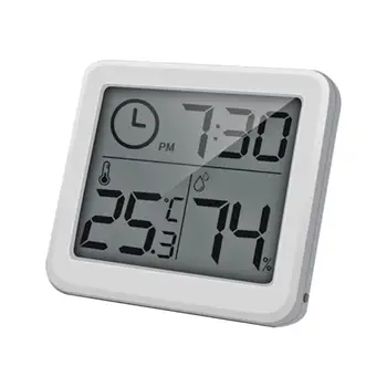 

Multifunction Thermometer Hygrometer Automatic Electronic Temperature Sensor Humidity Monitor Clock 3.2inch Large LCD Screen