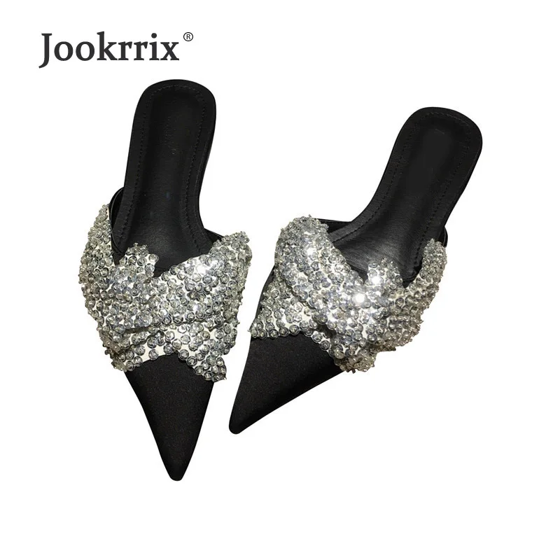 

EARTH STAR Summer Playa Slides Crystal Shoes Women Mule Brand Beach Slippers Rhinestone Flats Lady footware Adult Girl chaussure