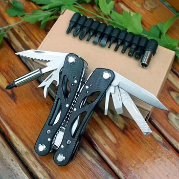 

Outdoor Survival Combination Multi Camping Knife Multifunctional Folding Plier EDC Multitool Pocket Plier Scredriver Bits