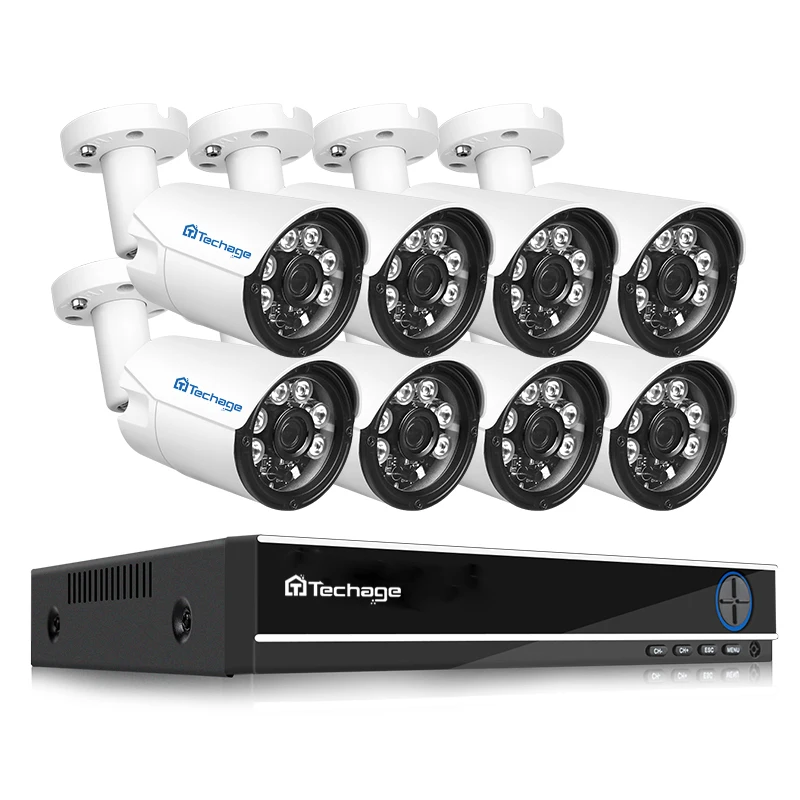 Techage XMeye 8CH 4.0MP AHD DVR камера комплект 4MP HDMI ночного видения P2P камера видеонаблюдения системы безопасности CCTV комплекты 2 ТБ HDD