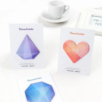 

1pc Diamonds series Memo pad Creative self-adhesive sticky notes Office memos School stationery zakka supplies (tt-2942)