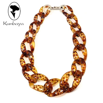 

Leopard Exaggeration Acrylic Necklace Twist Strand Neck Short Chains Women Jewelry DIY Collares Chokers Statements N15830-15831