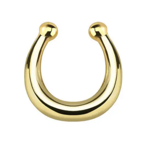 Модные мужские и женские поддельные перегородки клип на кольцо простое кольцо для носа не пирсинг оригинальность Преувеличение Orna мужчины ts - Окраска металла: Gold