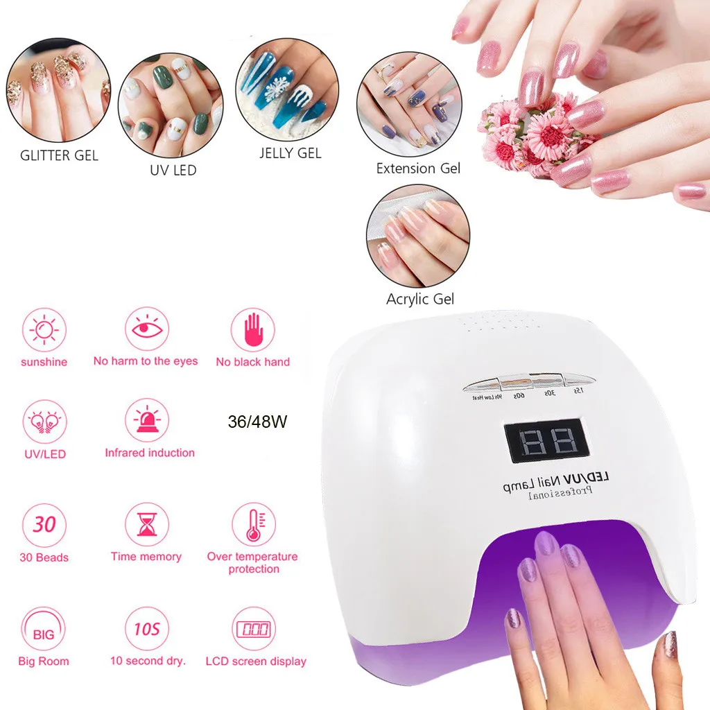 

European/US plug LED UV Nail Dryer Curing Gel Polish Lamp Light Curing Manicure Machine Nail Dryer